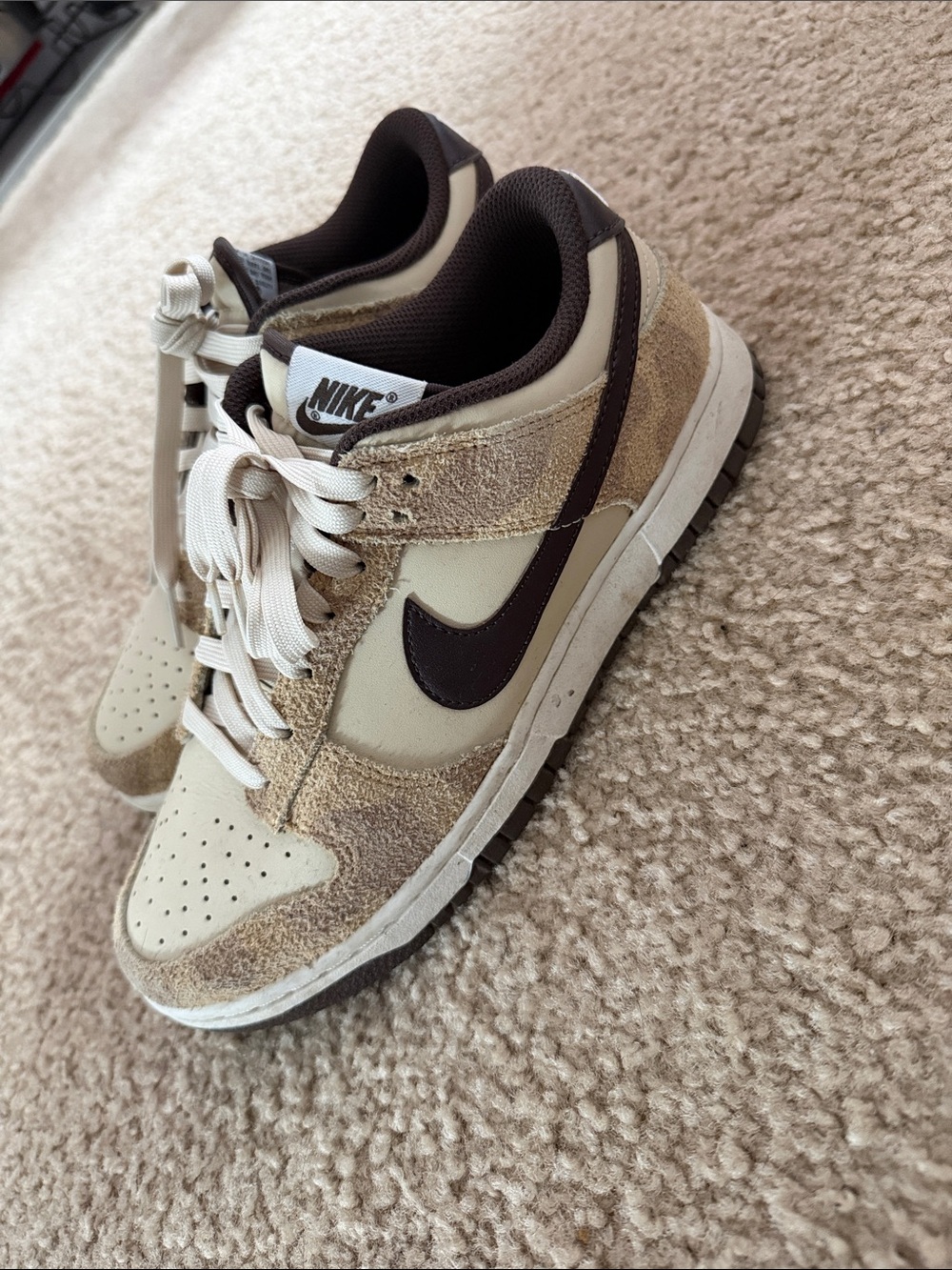 Nike Men’s Low-Top Sneakers — Beige & Dark Brown